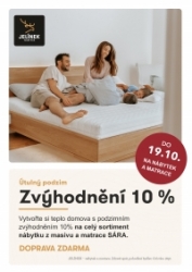 Zvýhodnění 10% nábytek z masivu a matrace SÁRA