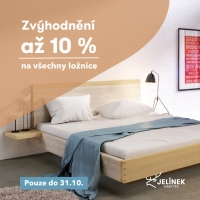 Akce sleva až 10% na postele a ložnice od firmy Jelínek výroba nábytku v HANY nábytek matrace HK a JC