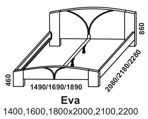Postel Eva - provedení buk masiv