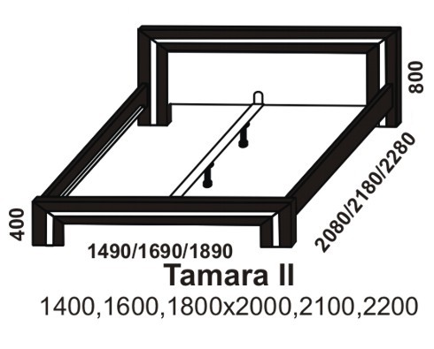 Postel TAMARA II - provedení buk masiv/wenge masiv