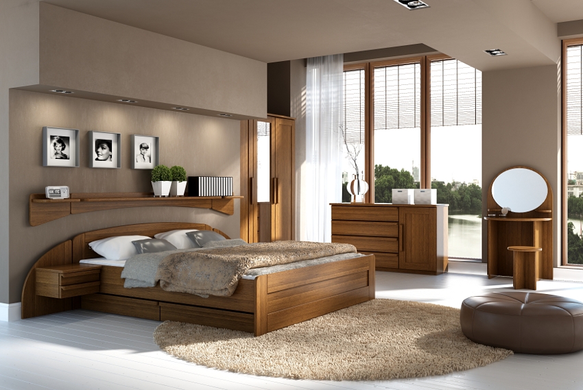 Ložnice PAVLA; postel, noční stolek, komoda, skříň