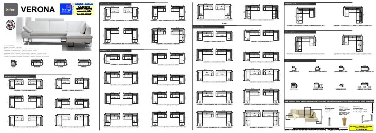 Rozměrové sestavy sedací souprava VERONA