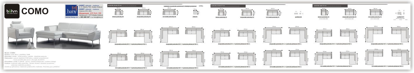 Sestavy sedací soupravy Como -